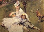 Pierre-Auguste Renoir Madame Claude Monet aver son Fils oil painting reproduction